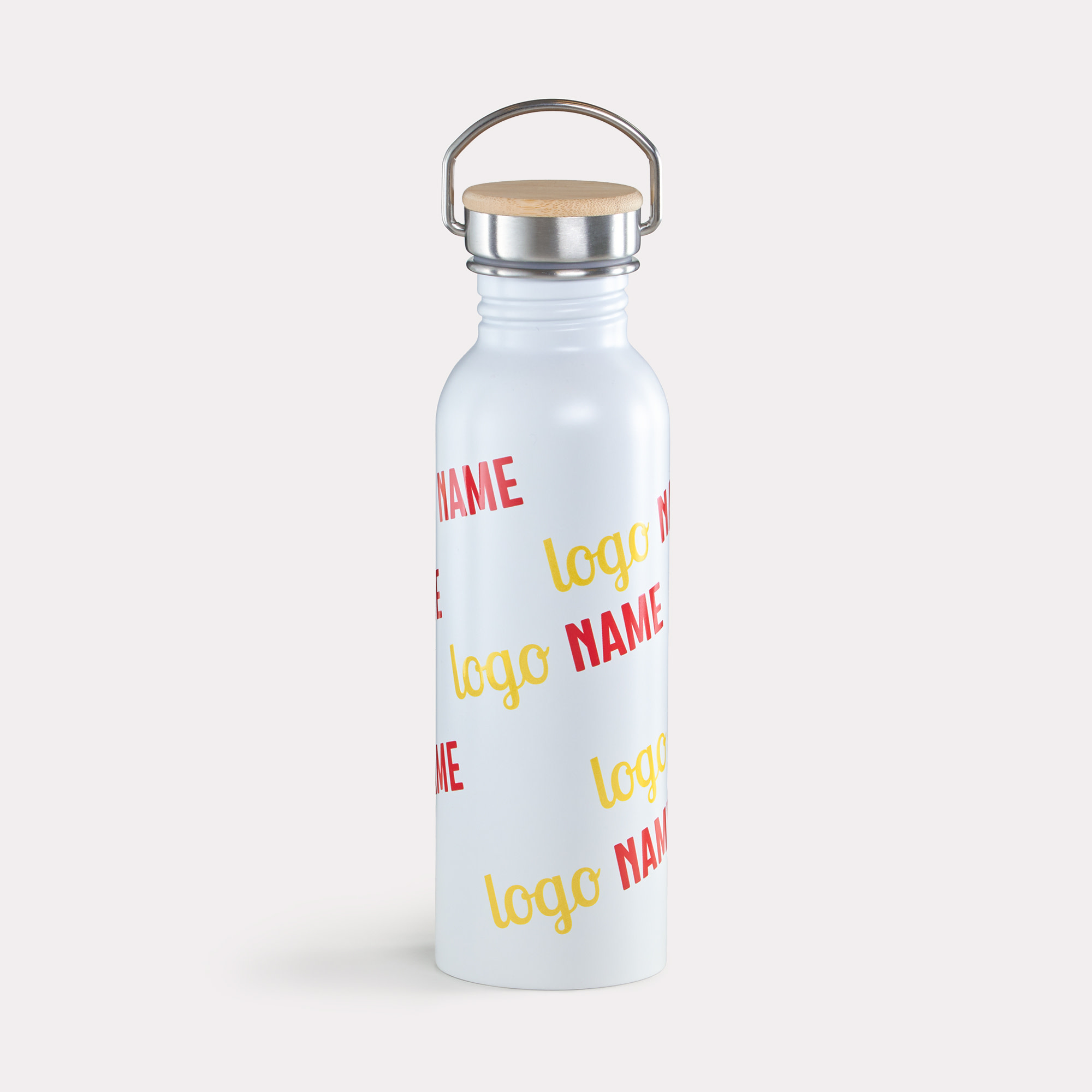 Gourde inox avec couvercle en bambou