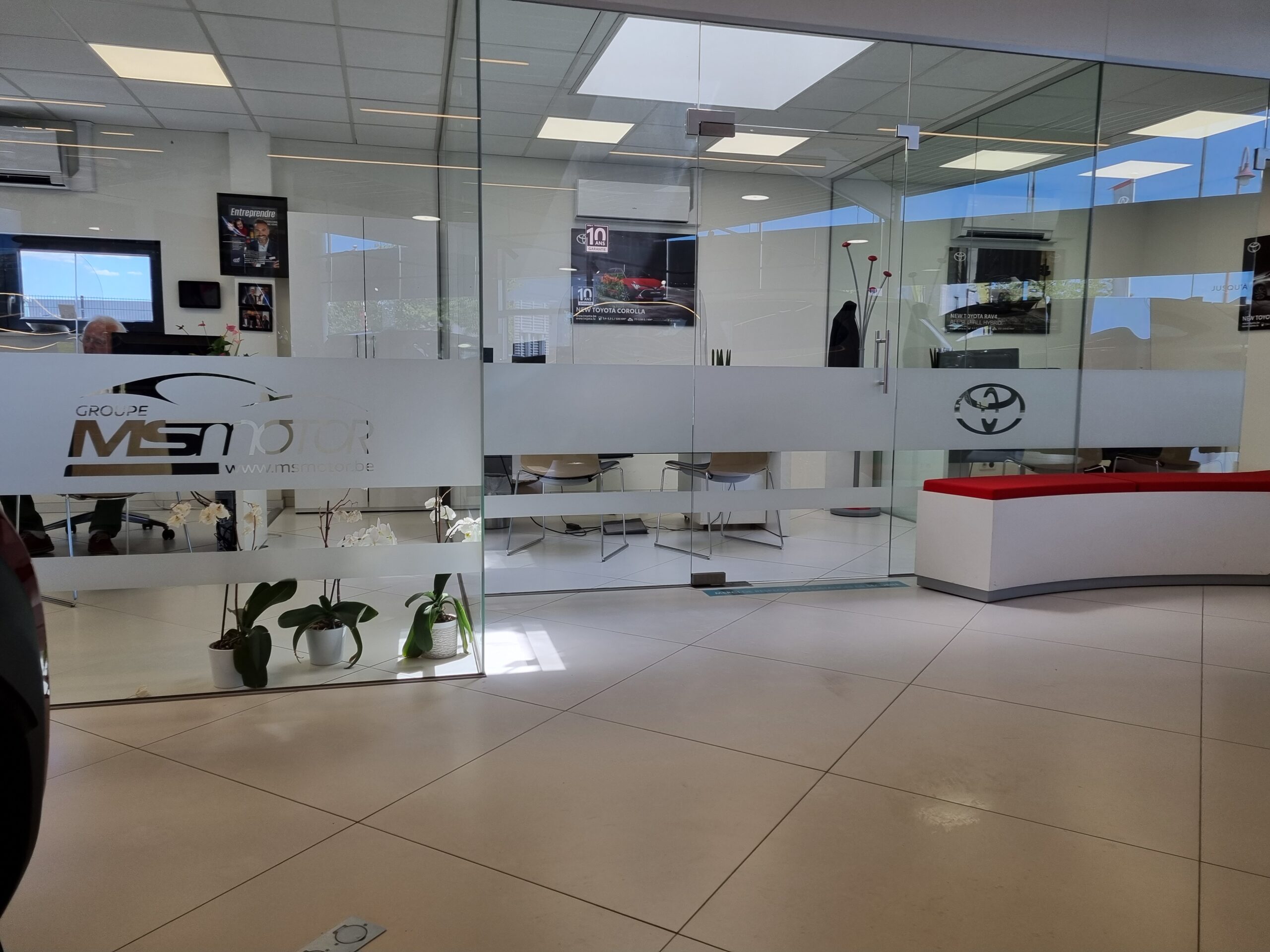 Sablage vitre bureau